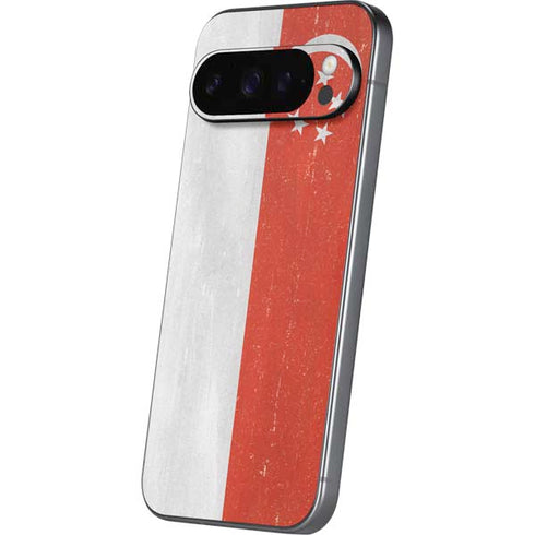 Singapore Flag Distressed Google Pixel 9 Pro Skin